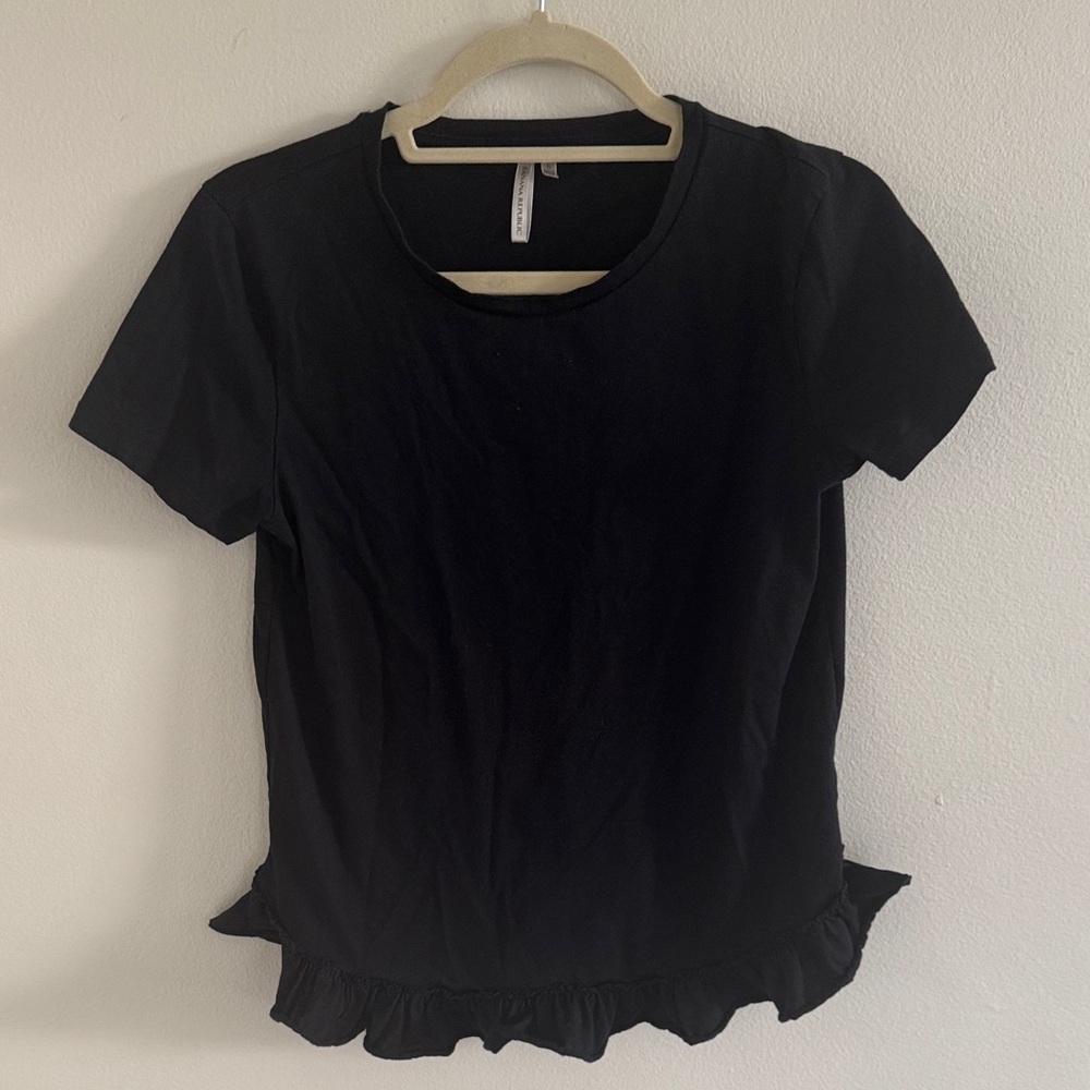 Banana Republic Black Ruffle Hem Women's Top